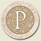 AutoCoaster ~ Monogram initial P ~ Tile Drink Coaster for car cupholder - code 585