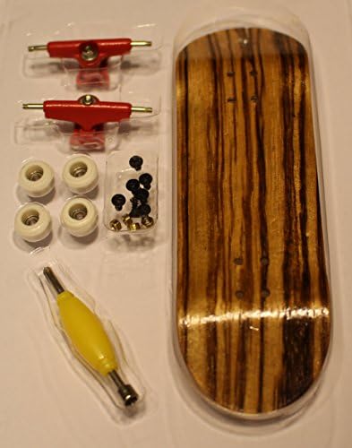 Fingerboard Bearing Wheels Wide Trucks "Legit Wood" Finger Skateboards : Extreme Shape Zebra