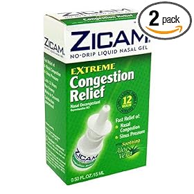 Zicam No Drip Liquid Nasal Gel with Soothing Aloe Vera, Extreme Congestion Relief, 0.5-Ounce (15 ml) (Pack of 2)