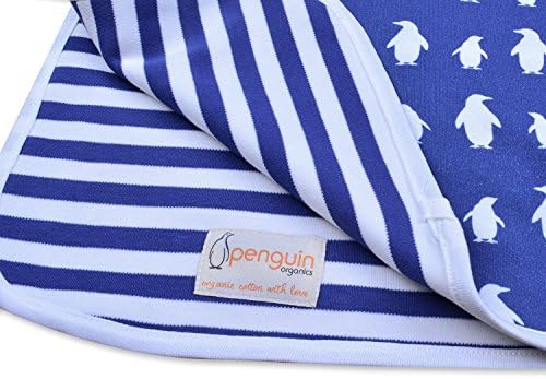 Penguin Blanket Dark Blue Organic Cotton
