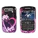 Purple Heart Snap on Hard Skin Faceplate Cover Case for Blackberry Curve 8900 + Belt ...