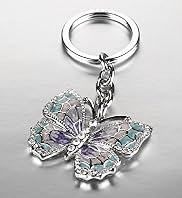 Diamanté Butterfly Keyring