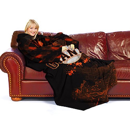 MLB San Francisco Giants Adult Comfy Throw, Officially Licensed Blanket with Sleeves by Northwest 