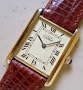 Vintage/Antique: Pre-owned Women's Cartier Watch Vermeil Tank RARE WHITE Dial Swiss Precision Quartz 1990-2000's