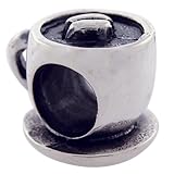 Biagi Coffee Cup Sterling Silver Bead, Pandora Compatible