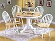 5-Piece Dining Set with Round Table in Natural/White - Farmhouse - 7022