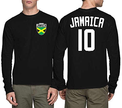 Long Sleeve Mens Jamaica Jamaican - Soccer, Football T-shirt