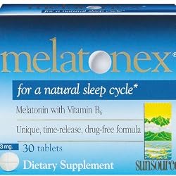 Sun Source Melatonex Melatonin with Vitamin B6 Tablets, 30 Count