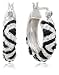 Sterling Silver Black and White Crystal Hoop Earrings by David Sigal