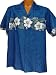   Exclusive Hawaiian New Hibiscus In Paradise Aloha Shirt in Blue (XL)