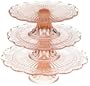 Laura Glass  12-Inch, 3-Tier Cake Stand, Pink