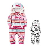 カーターズ カバーオール フリース 着ぐるみ 女の子 24M,ピンク ベビー 長袖 くま 耳つき ロンパース [並行輸入品]