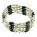 Magnetic Wrap Necklace/Bracelet - Green with Freshwater Pearls - 36 Inch in Length