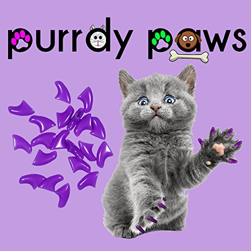 Purrdy Paws Soft Nail Caps for Cat Claws Purple Small