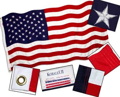 Valley Forge Flag Co 60311000II 6×10′ Poly Embroidered Outdoor American Flag