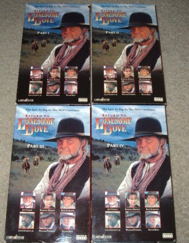 Return to Lonesome Dove I, II, III, IV VHS Set