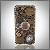 Antique Metal Jewel Watch Flowers “Elite Collection” Luxury glass diamond case cover for Apple iPhone 4 4G (not 4S)