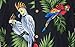 Hawaiian Shirt Parrot Printed Polyester Black Aloha Beach Camp Party Man