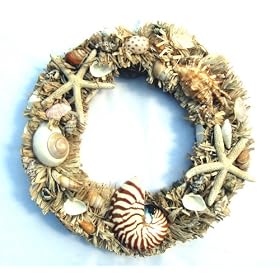 Starfish and Nautilus Seashell Wreath