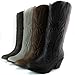 Women's Mid Calf Western Vintage Embroidered Cowboy Knee High Boot Fashion Stylish Casual