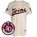 Joe Mauer Jersey: Minnesota Twins Replica Joe Mauer 2010 Cream Jersey w/50th Season Patch SZ XXL