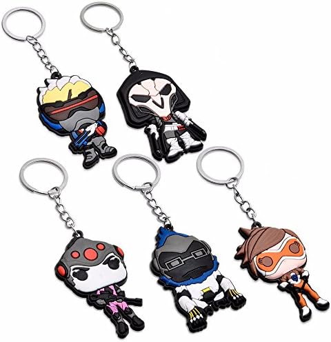 OverWatch Keychains 5pc Soldier 76 Reaper Tracer Widow Winston Blizzard Over Watch