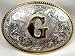 SILVER/GOLD PLATED MONOGRAM LETTER "G" BELT BUCKLE