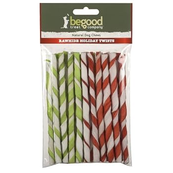 Be Good Rawhide Holiday Twists Pkg of 20 Twists