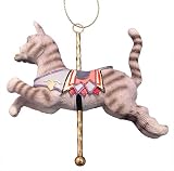 Carousel Merry-Go-Round Cat Holding Fish Christmas Ornament