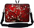 Meffort Inc 17 17.3 inch Neoprene Laptop Sleeve Bag Carrying Case with Hidden Handle and Adjustable Shoulder Strap - Vincent van Gogh Cherry Blossoming