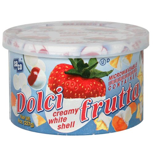 Saco Dolci Frutta Hard Chocolate Shell for Fruit, White, 8-Ounce Canisters (Pack of 12) by SACO
