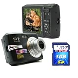SVP Xthinn-8368 Black 10MP Max 3x Optical Zoom 3 LCD Digital Camera (Free-1GB High Speed SD Card)
