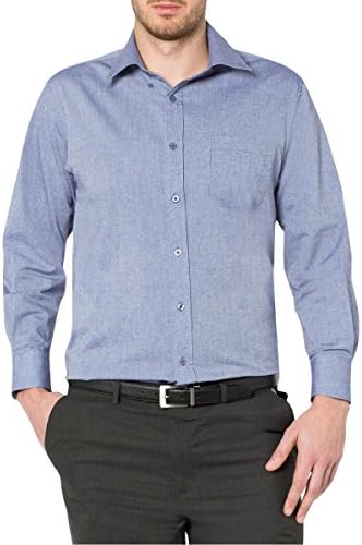 Castaluna For Men Mens Long-Sleeved Oxford Shirt, Length 2 Blue Size L