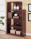 Unique Shaped Cappuccino Finish Storage & Display Bookcase