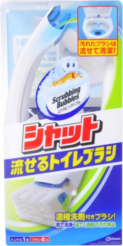 スクラビング バブル シャット 流せる トイレブラシ 本体