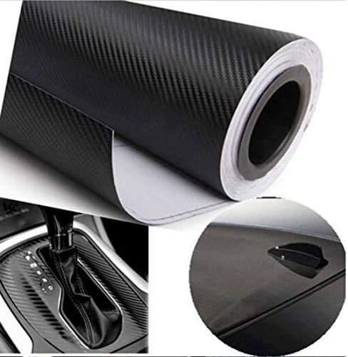 12 by 50 inches 3D Carbon Fiber Vinyl Film Car Motorcycle Wrap Film Sticker(Black)