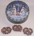 Scott's Cakes 1 lb. Dark Chocolate Covered Pretzel with Chocolate Chips & Peanut Butter Chips in a Warm Wishes Tin
