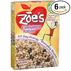 Zoe's Granola, Cinnamon Raisin Cereal, 11-Ounce Boxes (Pack of 6)