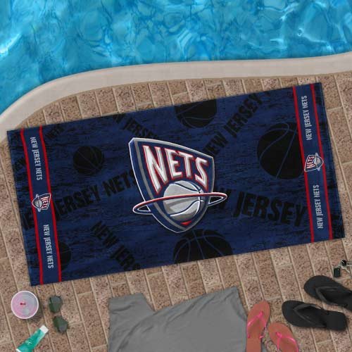 New Jersey Nets 30'' x 60'' Navy Blue Beach Towel