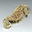 Golden Hippocampus November Birthstone Swarovski Crystal Brooches & Pins