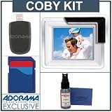 Coby DP-772 7 Widescreen Digital Photo Frame /MP3 Kit, with 2 GB SD Memory Card, Ultra Slim USB 2.0 Card Reader, Purosol Plasma & LCD Cleaning Kit