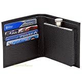 Slim Line Leather Wallet Flask