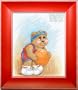 Sports Bear Baseball Star - Children's and Kids Room Framed Wall Art and Nursery Wall Decor, 11" x 14", Red