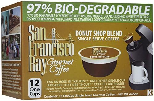 San Francisco Bay Coffee, Donut Shop Coffee, 72 OneCup Single Serve Cups