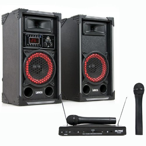 Aktives Karaokesystem PA Boxen Funkmikrofon DJ-358