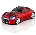 CHUYI Wireless Sport Car Shaped Mouse 1600DPI 3 Button Optical Mouse Ergonomic Gaming Mice with USB Receiver for PC Computer Laptop Gift (Red)