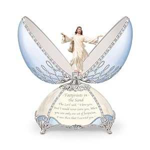 Footprints Of The Savior Religious Music Box by The Bradford Exchange