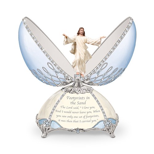 Footprints Of The Savior Religious Music Box by The Bradford Exchange