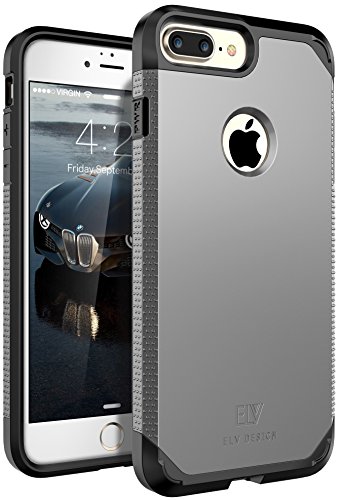 iPhone 7 Plus Case, E LV SHOCK ABSORPTION / HIGH IMPACT RESISTANT Full Body Hybrid Armor Protection Defender Case Cover for Apple iPhone 7 Plus - [GUN METAL / BLACK]