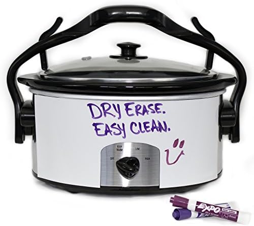 Hold &amp; Go Whiteboard Crock Skin - Compatible with the Hold &amp; Go Slow Cooker - 5qt Hamiliton Beach, 4 qt Crock Pot - DOES NOT INCLUDE CROCK POT / SLOW COOKER